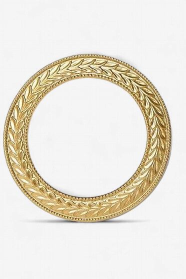 Two's Co Laurel Wreath Round Gold Frame-Rusher