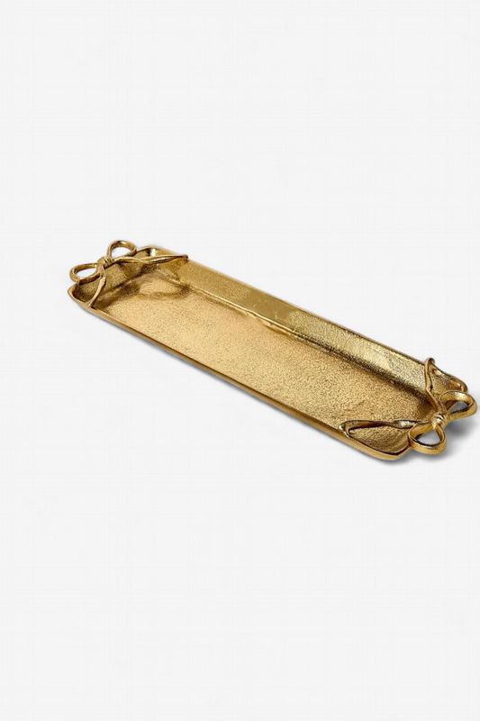 Gold Bow Handled Tray-Lg-Yatawara