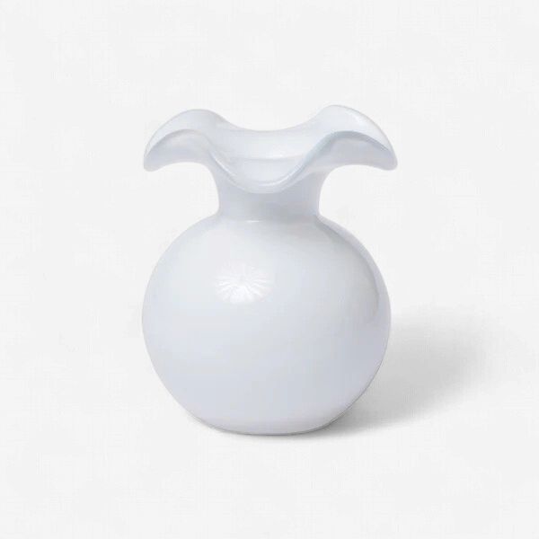 Vietri Hibiscus White Bud Vase-Yatawara