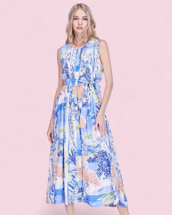 Joy Joy Mini Pleated Midi Dress