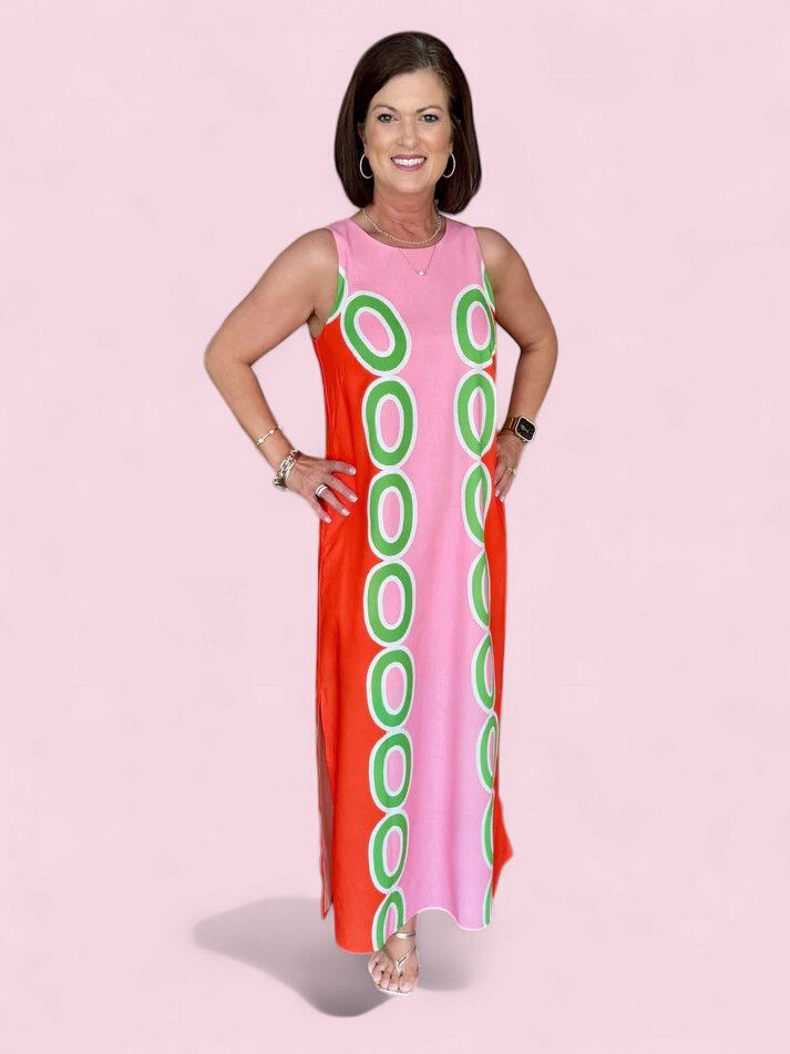 Red Links Column Dress