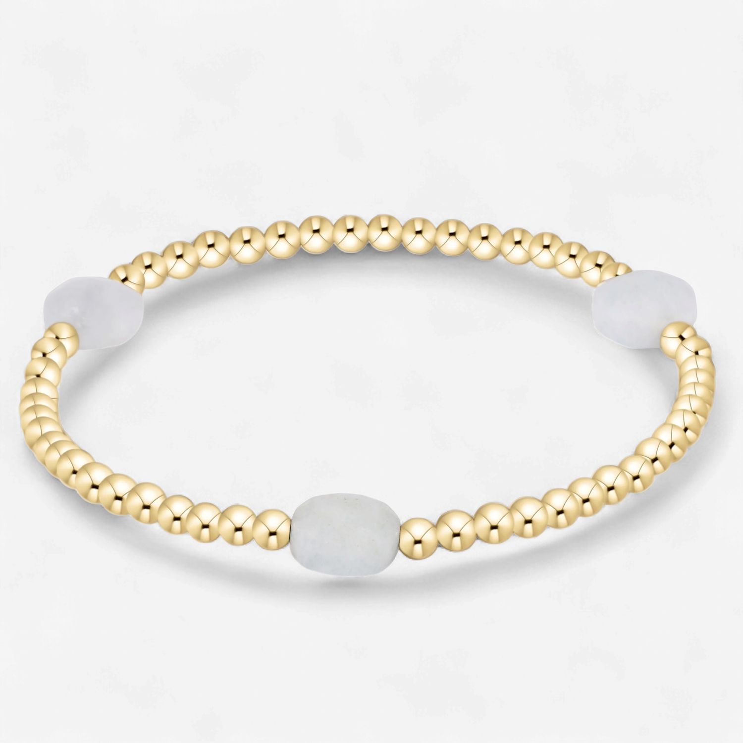 Admire Gem 3mm Gold Bracelet-Aquamarine