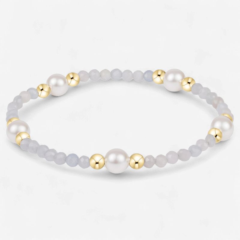 Purpose Pearl 6mm Gem Bracelet-Aquamarine