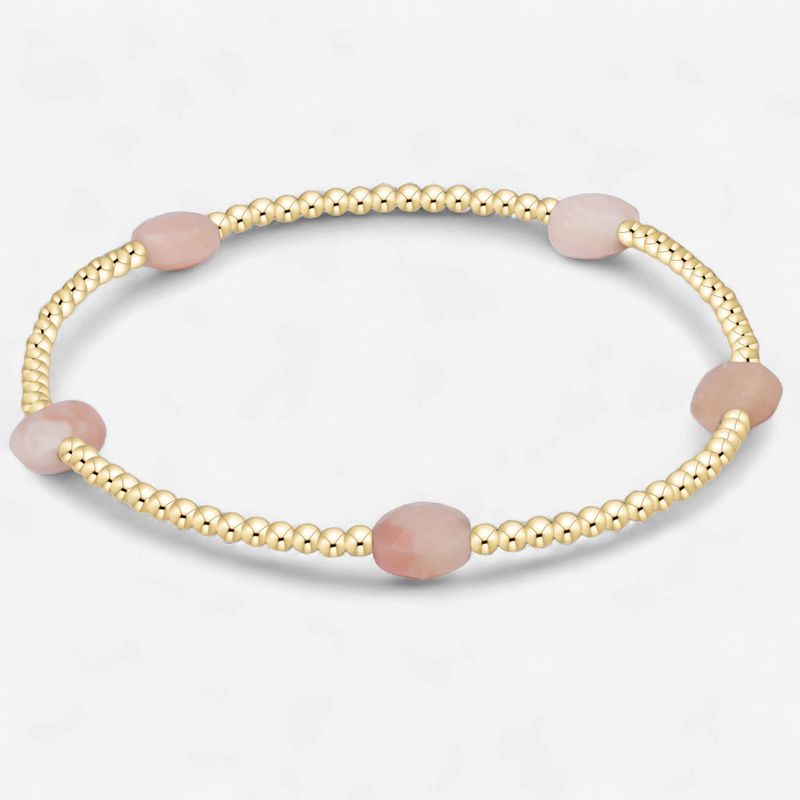 Admire Small Gem 2mm Gold Bracelet-Pink Opal