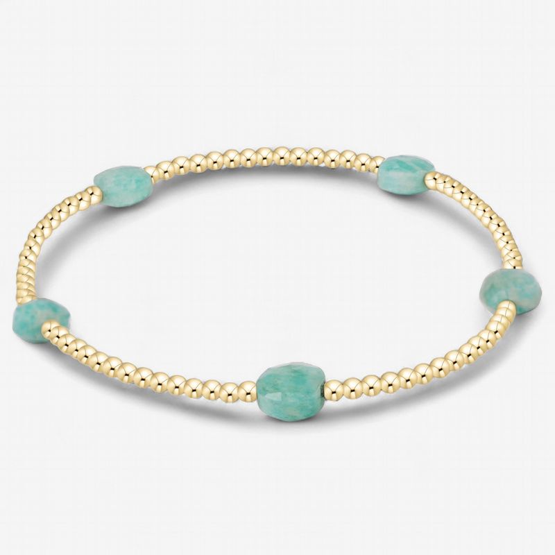 Admire Small Gem 2mm Gold Bracelet-Amazonite