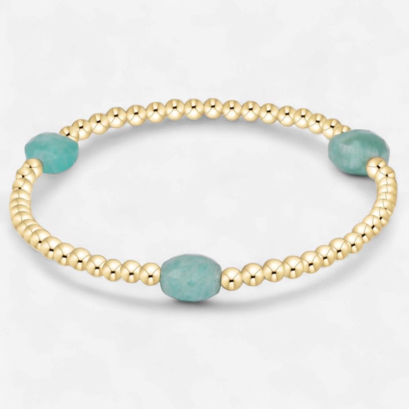 Admire Gem 3mm Gold Bracelet-Amazonite