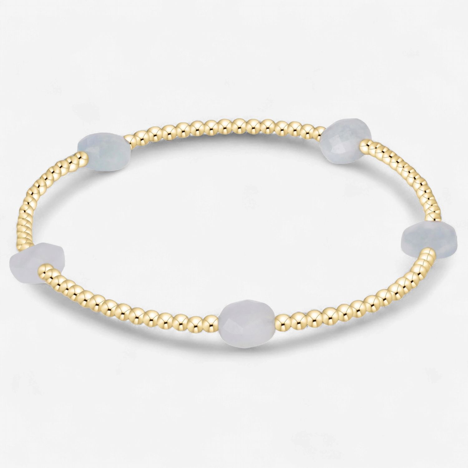 Admire Small Gem 2mm Gold Bracelet-Aquamarine