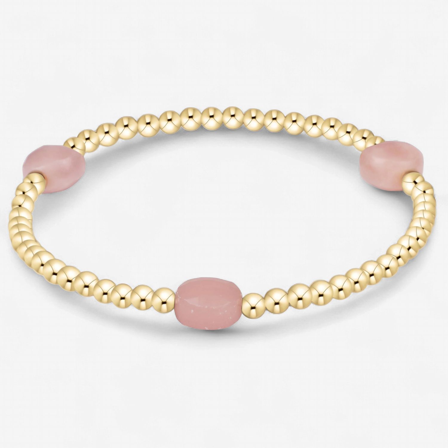 Admire Gem 3mm Gold Bracelet-Pink Opal