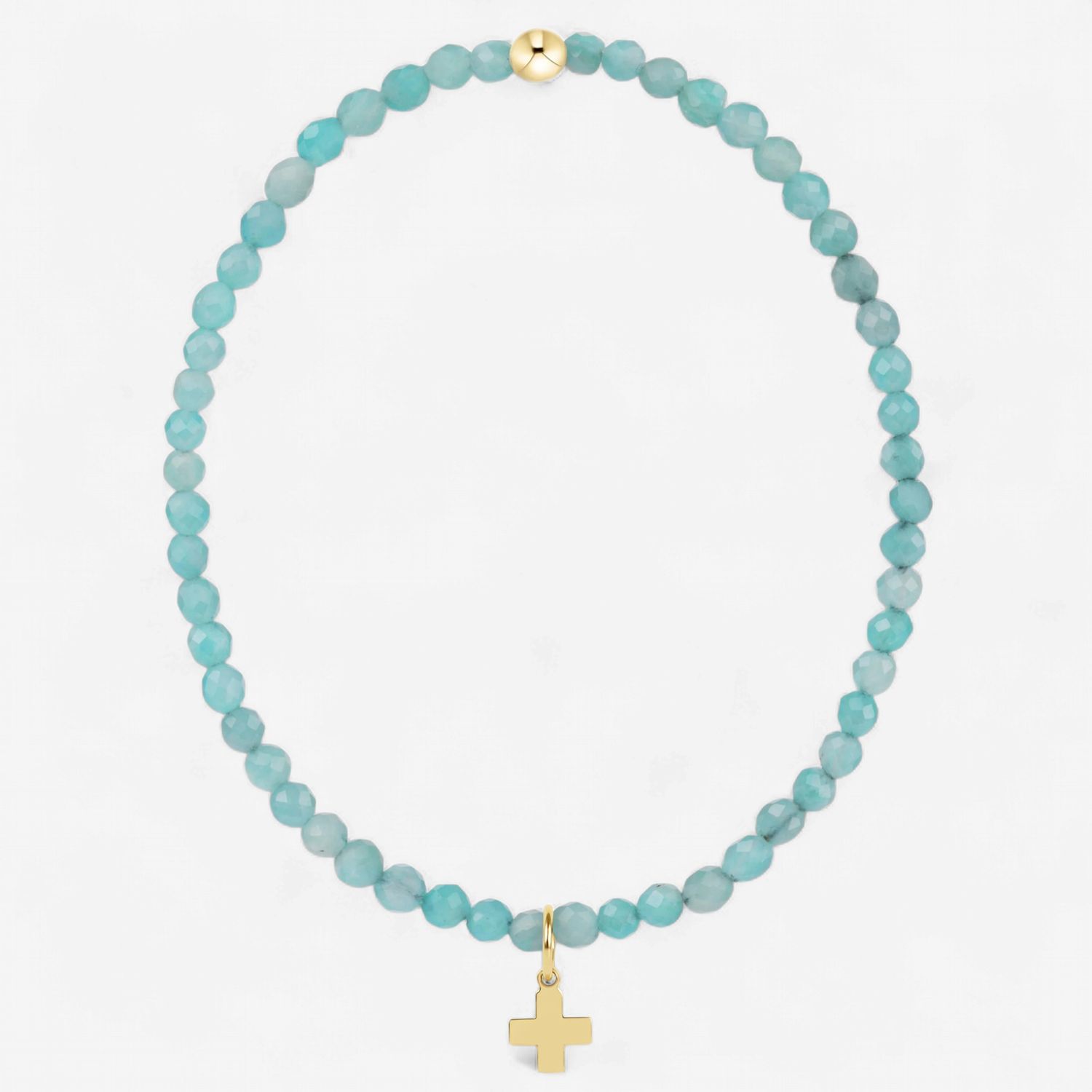 Classic Ammonite 3mm Bracelet-Signature Cross Gold Charm