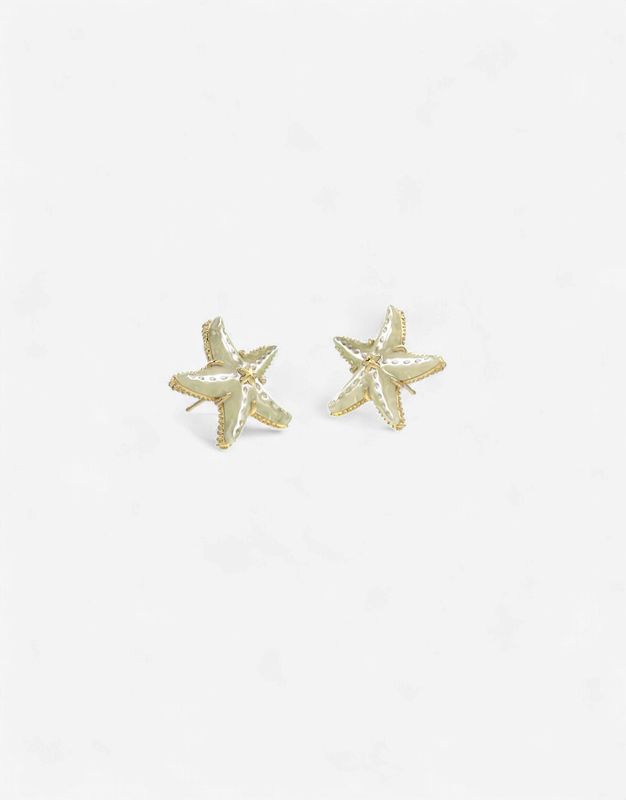 Parker Starfish Stud-Gold Natural MOP