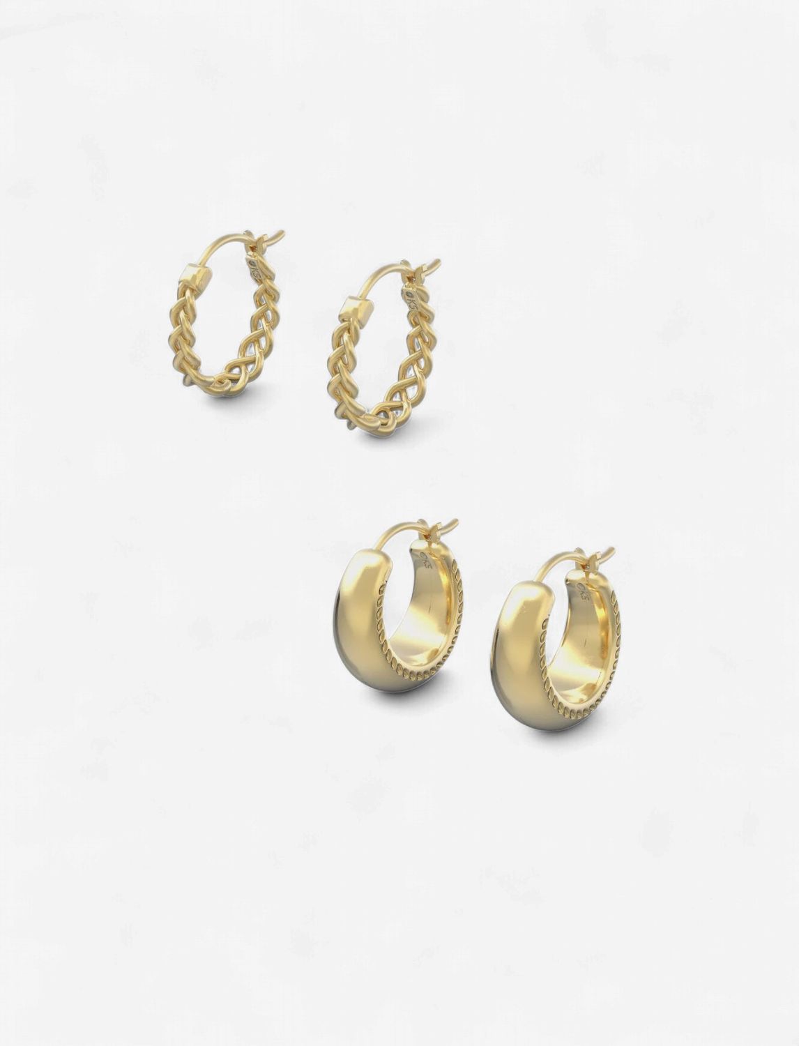 Gabriella Set Huggie Earrings-Gold