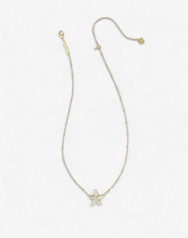 Parker Starfish Pendant Necklace-Gold Natural MOP