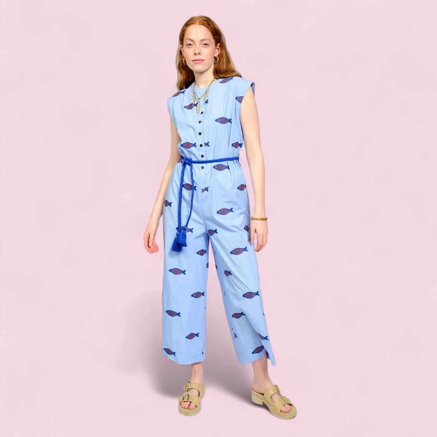 Uncle Frank Embroidered Fish Jumpsuit