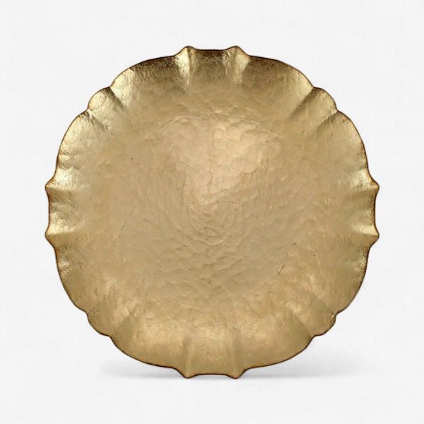 Vietri Baroque Glass Gold Charger-Van Heyningen