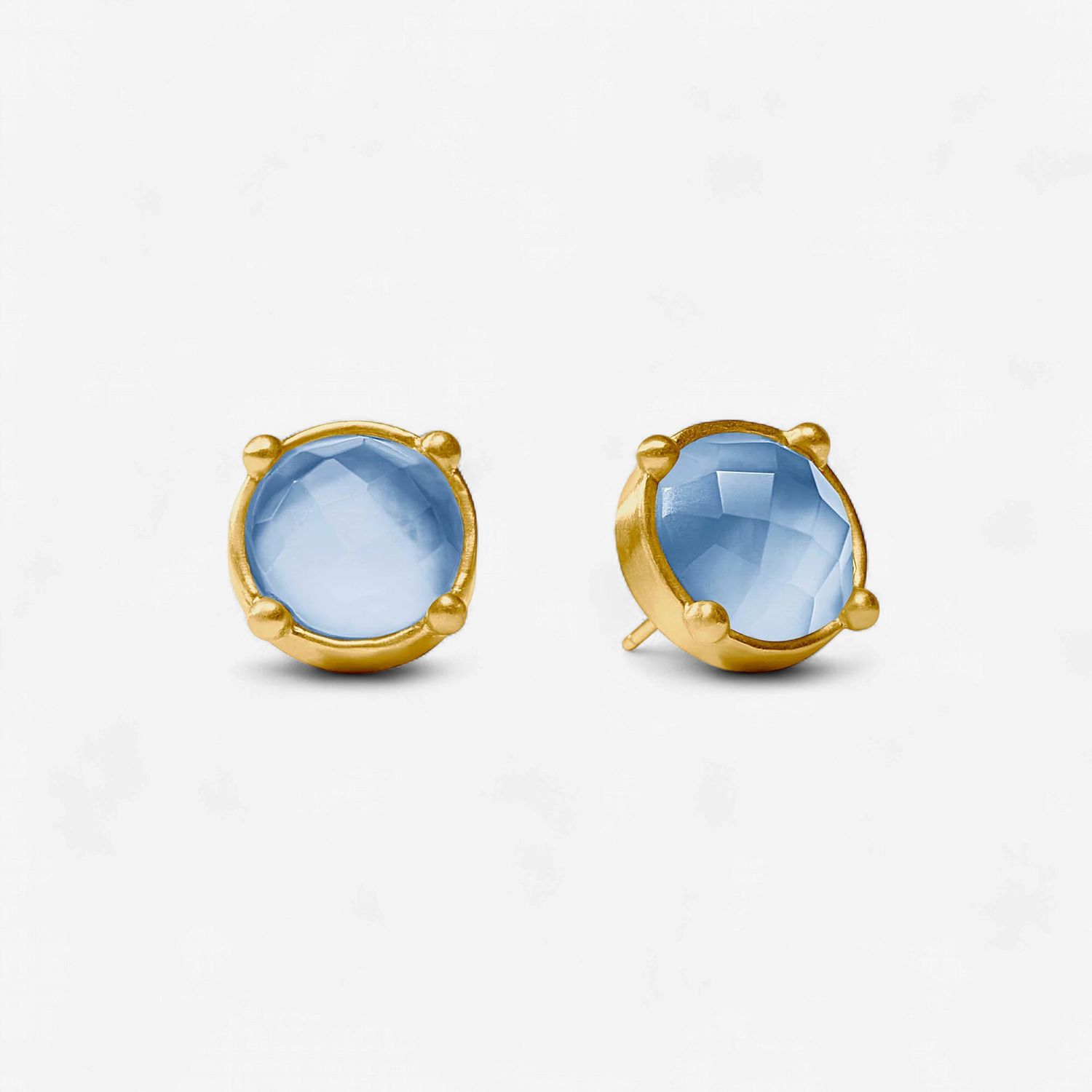 Julie Vos Honey Stud-Iridescent Chalcedony Blue-OS