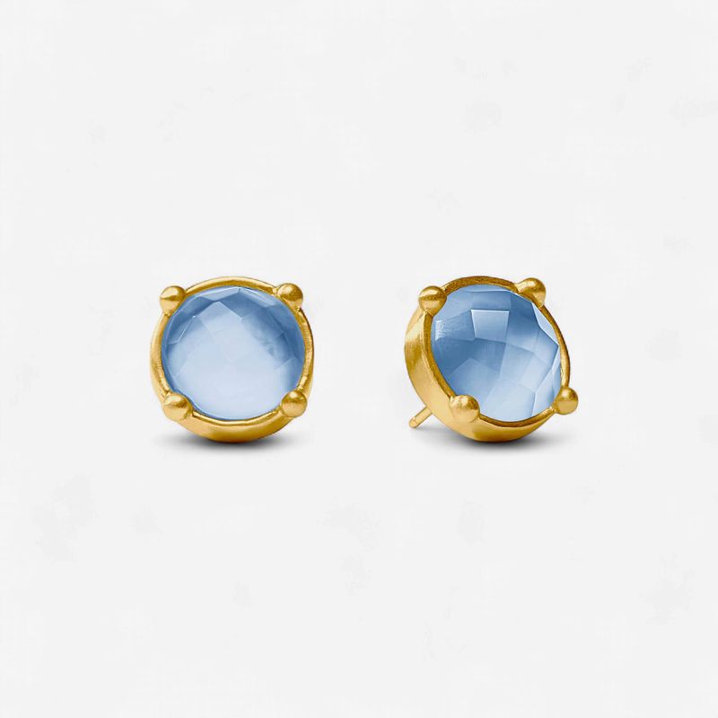 Julie Vos Honey Stud-Iridescent Chalcedony Blue-OS