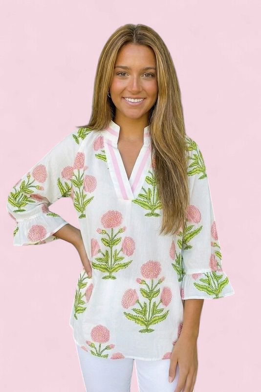 LA Society Wildflower 3/4 Sleeve Blouse