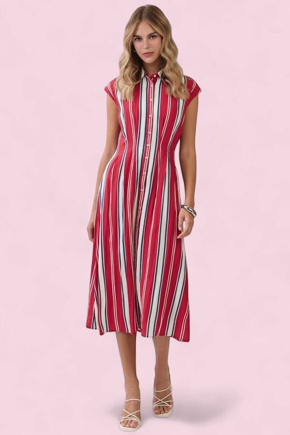 TCEC Red Striped Dress