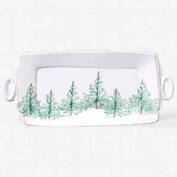 Vietri Lastra Holiday Handeled Rectangular Platter-Walker
