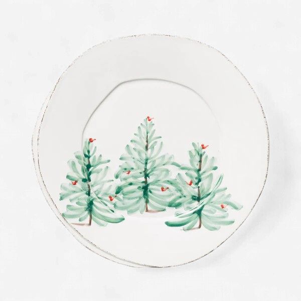 Vietri Lastra Holiday European Dinner Plate-Walker