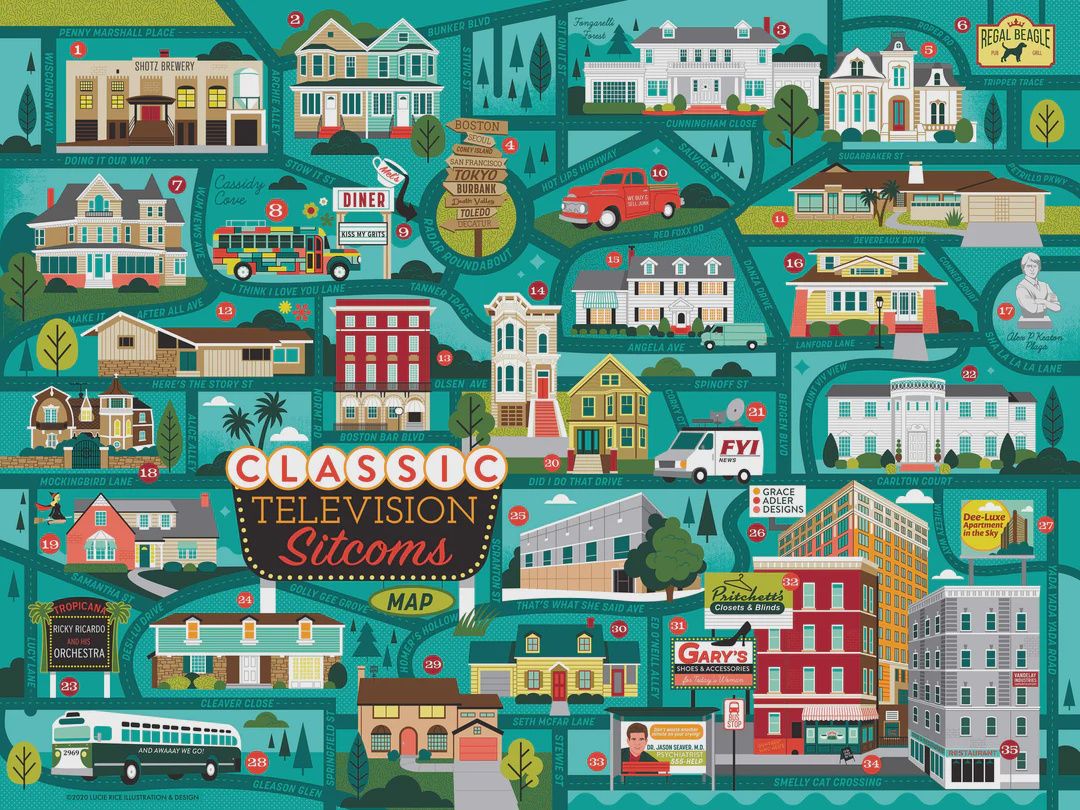 Classic Sitcoms Map 750pc Puzzle