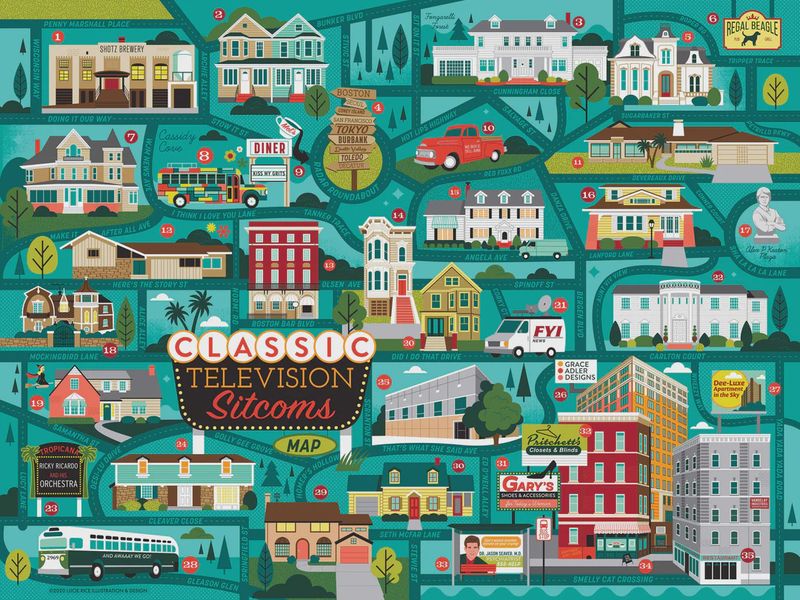 Classic Sitcoms Map 750pc Puzzle