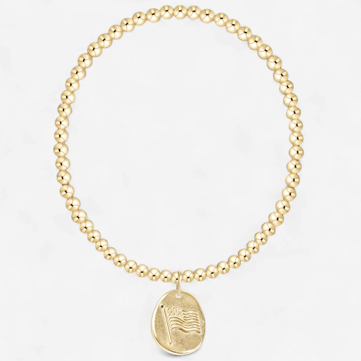 Classic Gold 3mm Bracelet - Inspire America Gold Disc