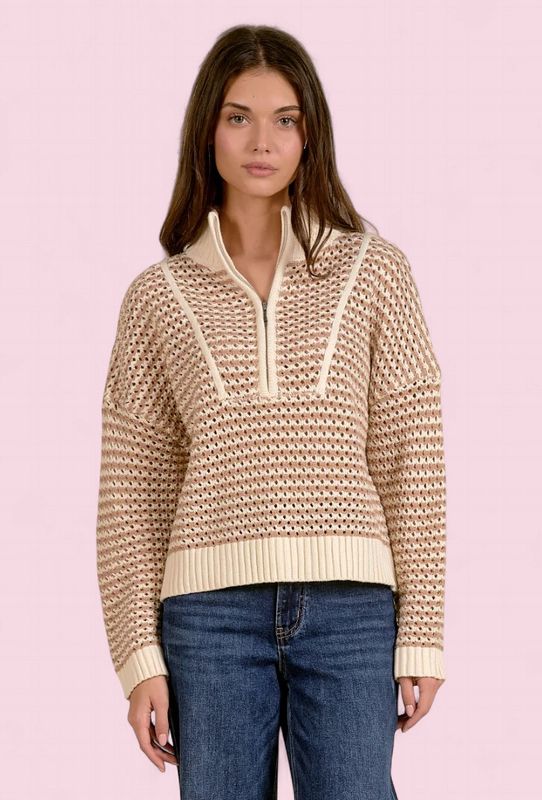 Elan 1/4 Zip Sweater Natural