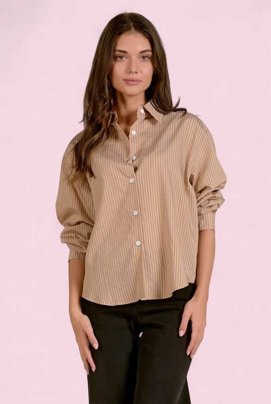 Tan Stripe Blouse