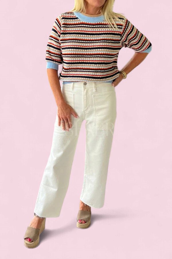 Stripe Knit Lt Blue
