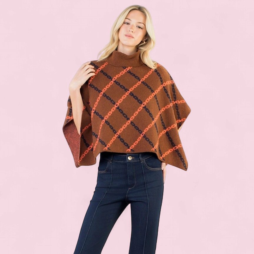 Chain Print Poncho