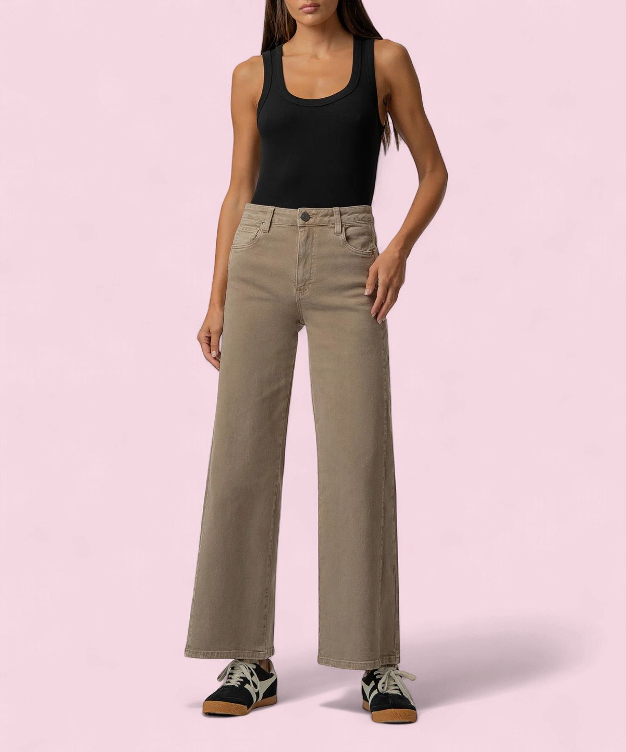 Kut Meg HR Wide Leg-Milk Tea