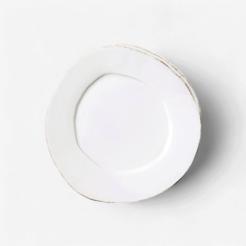 Vietri Lastra White Salad Plate-Biggers