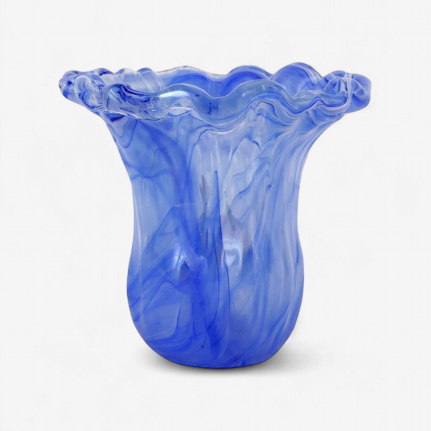 Vietri Onda Small Tulip Vase-Cobalt-Kaufmann