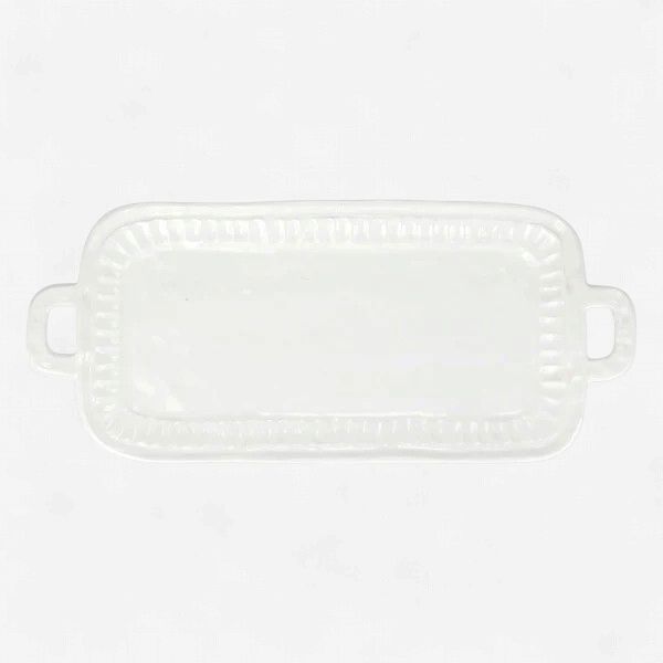 Vietri Pietra Serena Handled Rectangular Platter-Lowder