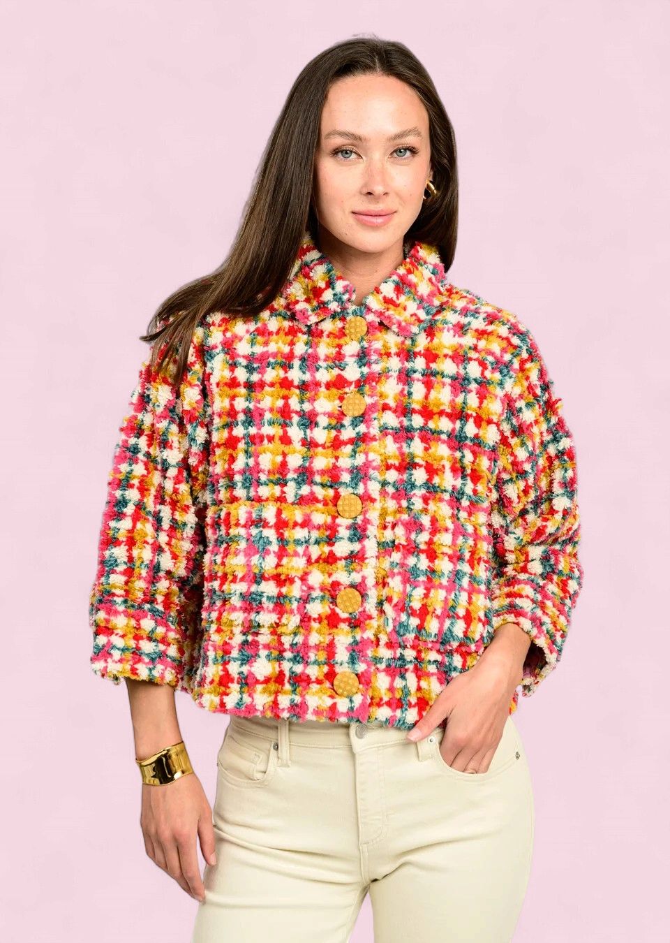 Ivy Jane Plaid Shag Jacket