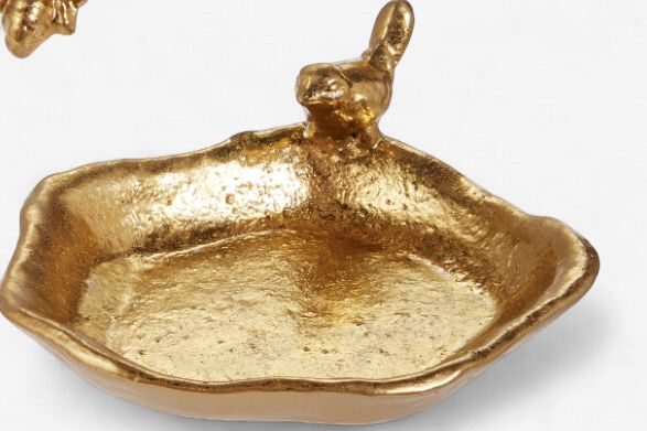 Raz Gold Bird Trinket Dish-Dettmer