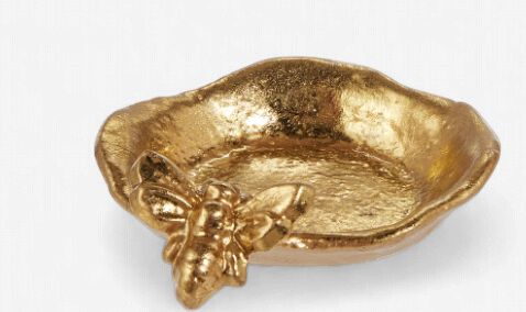 Raz Gold Bee Trinket Dish-Dettmer