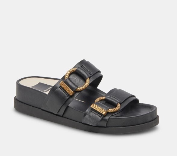 Soya Buckle Sandal, Color: Black, Size: 6