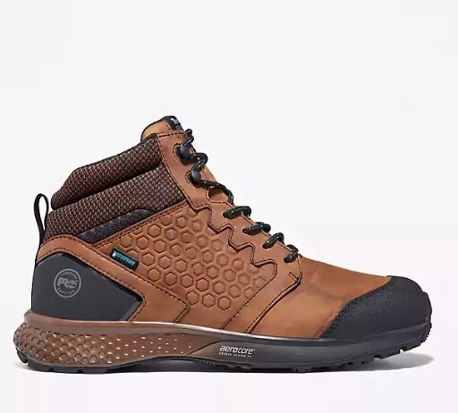 Mens 6&quot; Brown Reaxion Waterproof Soft Toe Boot, Size: 7, Width: M