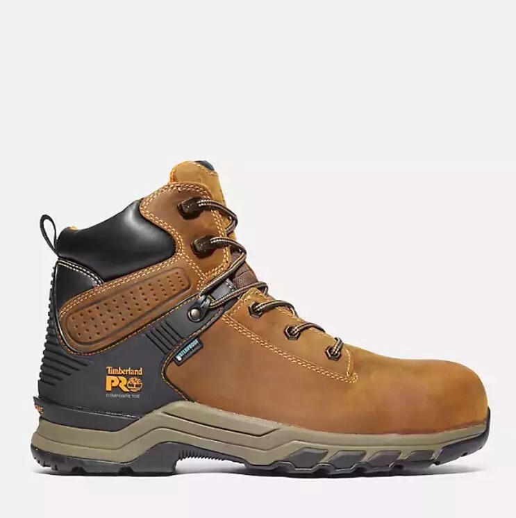 Men&#39;s 6&quot; Earth Brown Hypercharge Waterproof Composite Toe Boot, Width: M, Size: 7