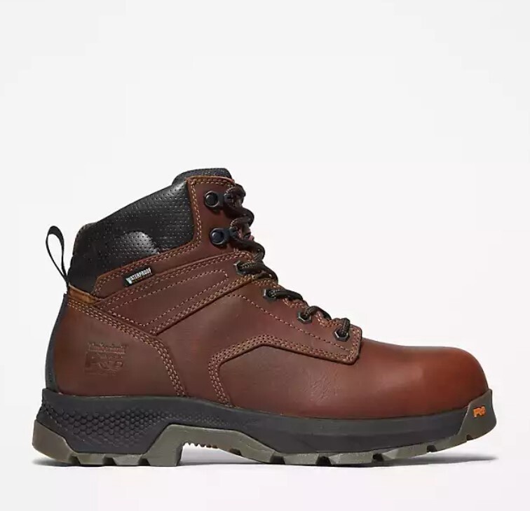 Men&#39;s 6&quot; Teak Brown Titan EV Waterproof Composite Toe Boot, Size: 7, Width: M