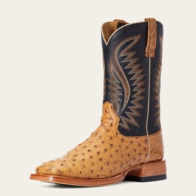 Gallup Exotic Ostrich Western Boot- Tan