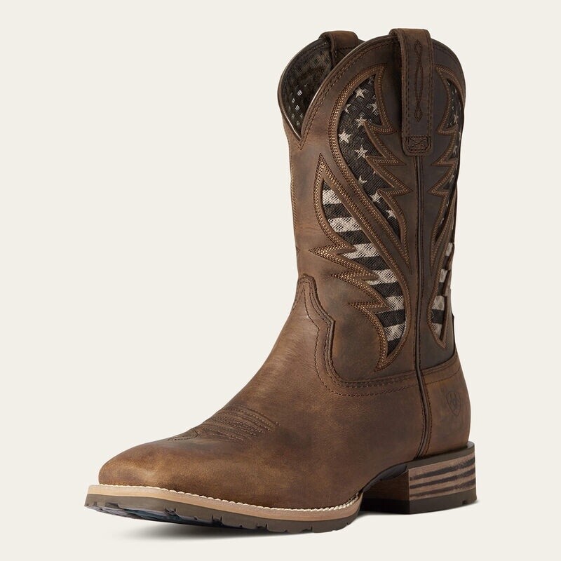 Distressed Brown Hybrid VentTEK Western Boot, Size: 8, Width: D