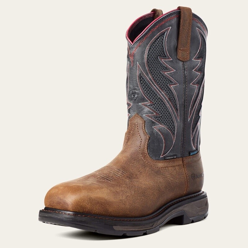 Rye Brown WorkHog XT VentTEK Waterproof Carbon Toe Work Boot, Size: 8.5, Width: D