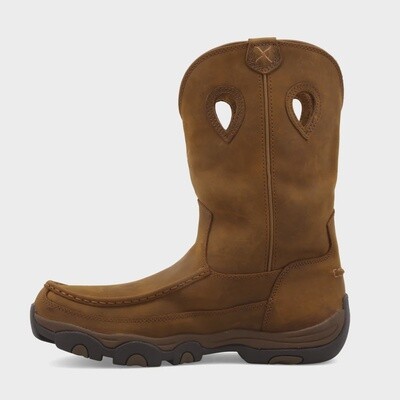 Distressed Saddle &amp; Saddle 11" Pull On Waterproof Hiker Boot