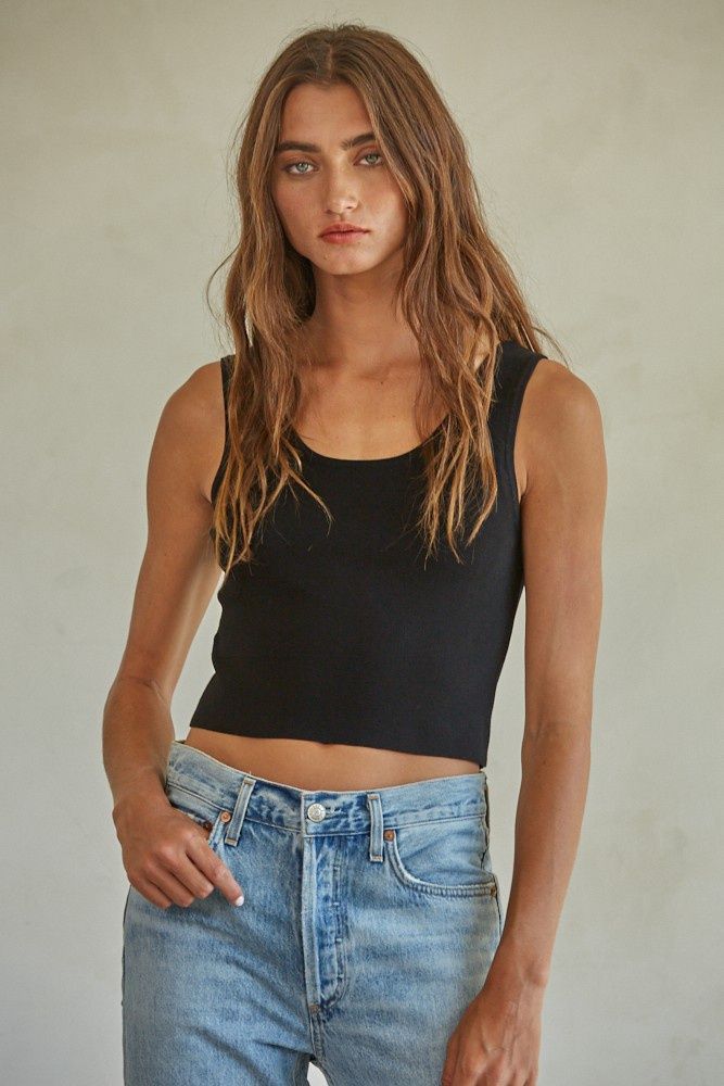 Mardi Curve Neck Cropped Tank