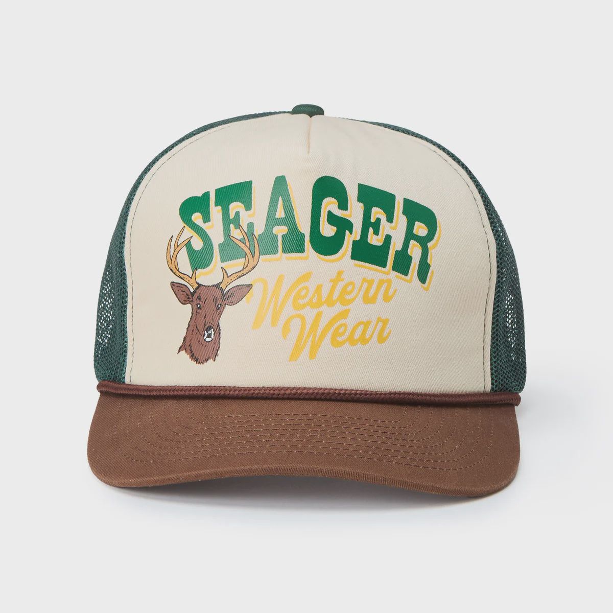 Point Snapback Hat - Brown/Green/Cream