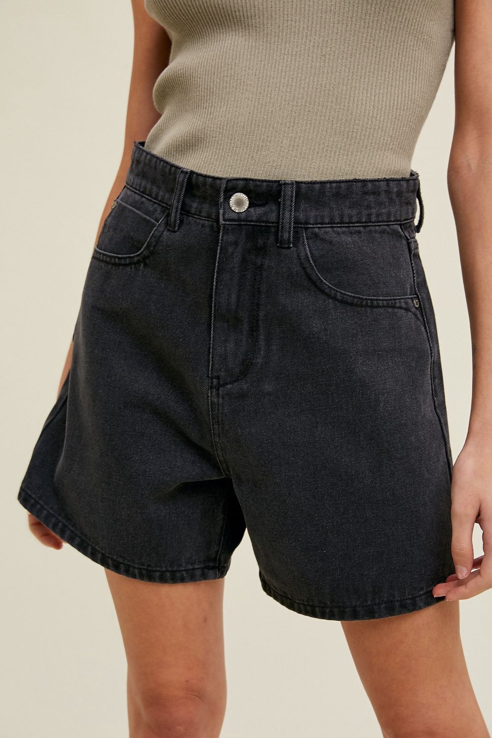 Classic Mom Shorts, Color: Charcoal, Size: SML