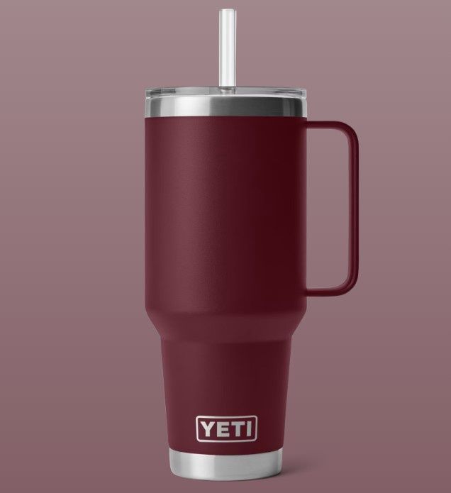 Rambler 42oz Straw Mug, Color: Wild Vine Red
